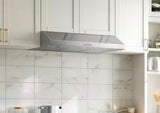 36 in. 600 CFM Ducted Under Cabinet Range Hood with Lights in Stainless Steel