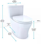 Aquia IV 12 in. Rough In One-Piece 0.8/1.28 GPF Dual Flush Elongated Toilet in Cotton White, SoftClose Seat Included