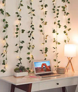 66-Light 3.5 ft. x 5 ft. Indoor Battery Operated Integrated LED Curtain Vine String Light