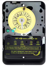 T100 Series 40 Amp 24-Hour Indoor Mechanical Timer with Double Pole Single Throw Switching 240 VAC, Gray