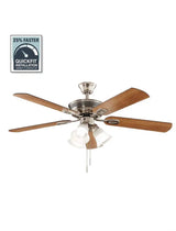 Glendale III 52 in. LED Indoor Brushed Nickel Ceiling Fan with Light and Pull Chains