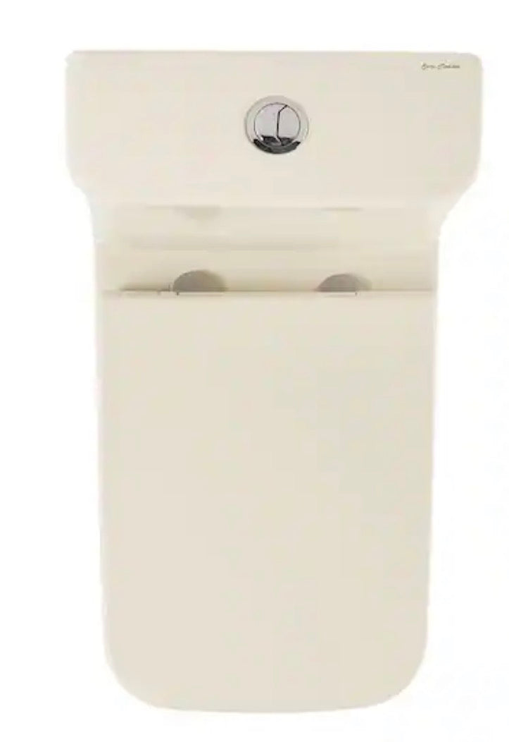 Carre 1-piece 1.1/1.6 GPF Dual Flush Square Toilet in Bisque Seat Included