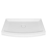 Ovation Curve 48 in. L x 30 in. W Alcove Shower Pan Base with qCenter Drain in Arctic White