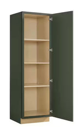 Leyton 24 in. W x 84 in. H x 24 in. D Ready To Assemble Plywood Slim Shaker Utility Pantry Cabinet in Fern Green