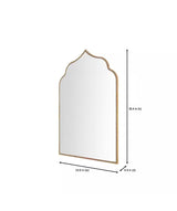 Medium Ornate Arched Gold Antiqued Classic Accent Mirror (35 in. H x 24 in. W)
