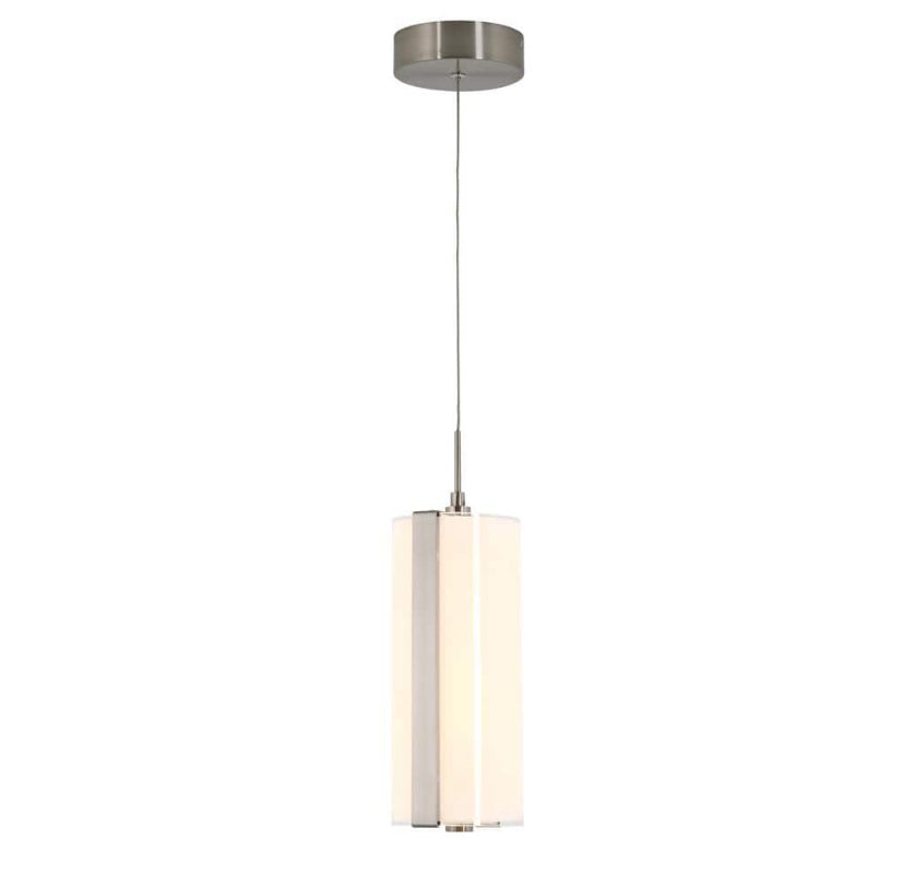 Subway Round 12-Watt 1 Light Chrome Modern Integrated LED Mini Pendant Light Fixture for Kitchen Island