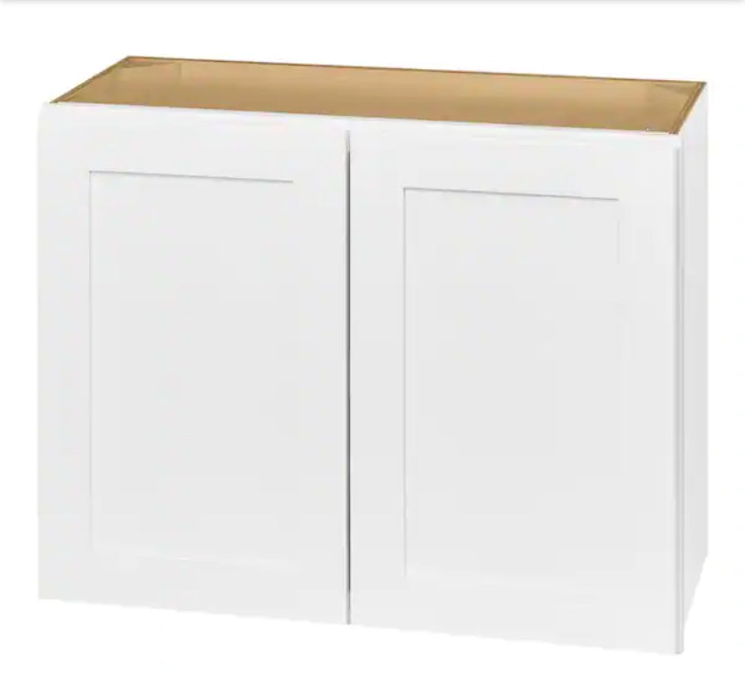Avondale Shaker Alpine White Quick Assemble Plywood 30 x 24 in Wall Bridge Kitchen Cabinet (30 in W x 24 in H x 12 in D)
