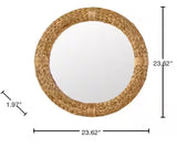 Round Water Hyacinth Framed Mirror (24 in. W x 24 in. H)