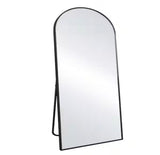 70 in. W x 30 in. H Arched Classic Black Aluminum Alloy Framed Full Length Mirror Standing Floor Mirror