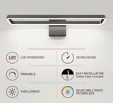 Hinge 27 in. 1 Light Black Modern Integrated LED 3 CCT Vanity Light Bar for Bathroom