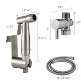 Modern Single-Function Dual-Mount Handheld Non-Electric Bidet Sprayer in Stainless Steel