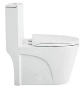 St. Tropez 1-Piece 1.1 GPF/1.6 GPF Dual Flush Elongated Toilet in Matte White Seat Included