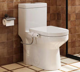 Ultra-Thin Non-Electric Attachable Bidet System Bidet Attachment Dual Nozzle with Protective Nozzle Door in White