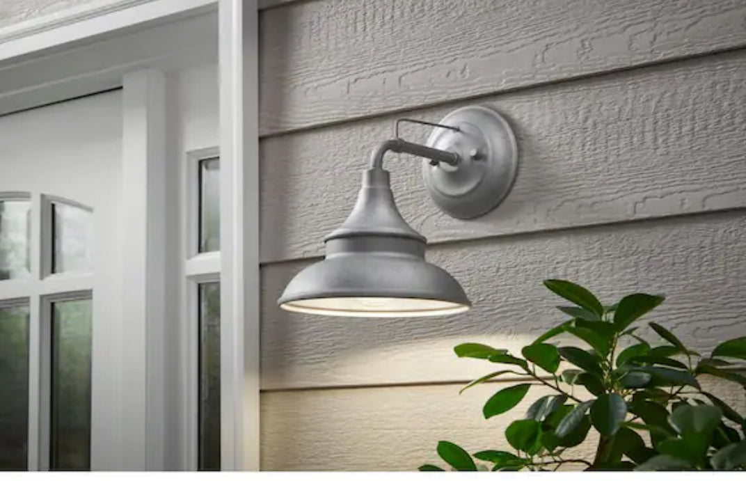 11 in. Galvanized Barn Light Outdoor Wall Mount Sconce