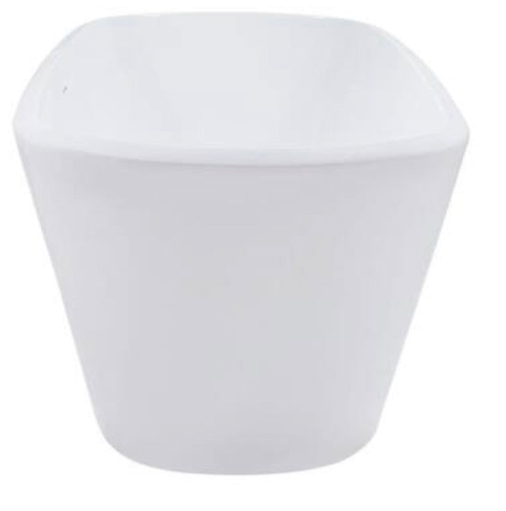 59 in. Acrylic Flatbottom Non-Whirlpool Bathtub in Glossy White With Glossy White Drain