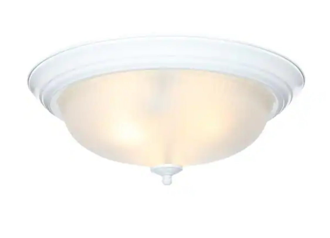 15 in. 3-Light White Flush Mount