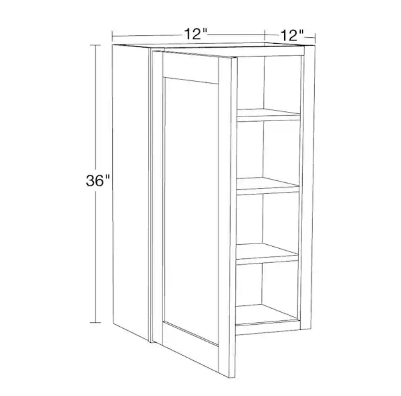 Richmond Vesuvius Gray Plywood Shaker Stock Ready to Assemble Wall Kitchen Cabinet Sft Cls 12 in W x 12 in D x 36 in H