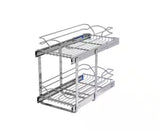 Chrome Steel 12 in. 2-Tier Pullout Basket with Soft-Close