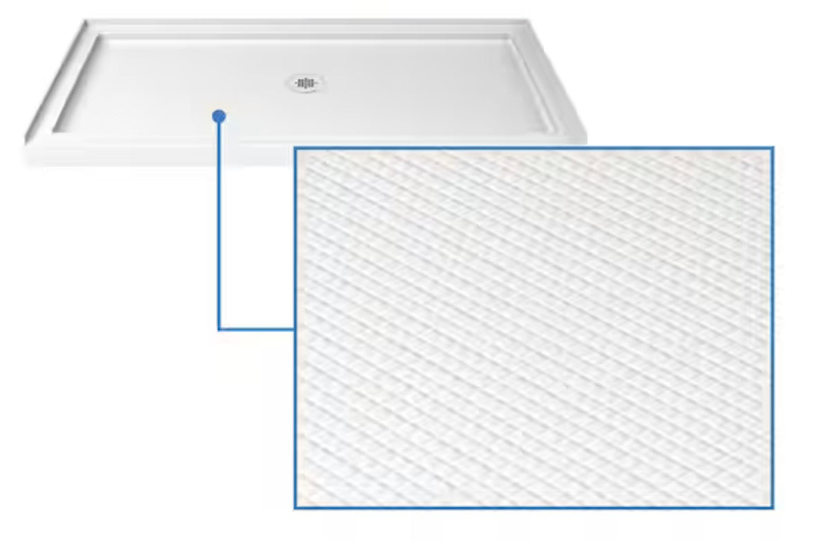 SlimLine 60 in. x 30 in. Single Threshold Alcove Shower Pan Base in White with Center Drain