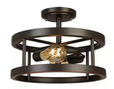 Moreland 13 in. 2-Light Oil-Rubbed Bronze Semi-Flush Mount