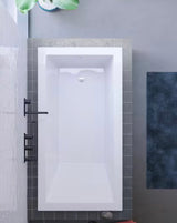 Voltaire 48 in. Acrylic Rectangular Reversible Drop-in Bathtub in Glossy White