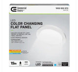 15 in. 22.5-Watt White Integrated LED 1650 Lumens Edge-Lit Round Flat Panel Flush Mount Ceiling Light w/Color Changing