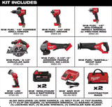 M18 FUEL 18V Lithium-Ion Brushless Cordless Combo Kit with Two 5.0 Ah Batteries, 1 Charger, 2 Tool Bags (7-Tool)