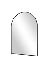 26 in. W x 38 in. H Arched Black Aluminum Alloy Framed Wall Mirror