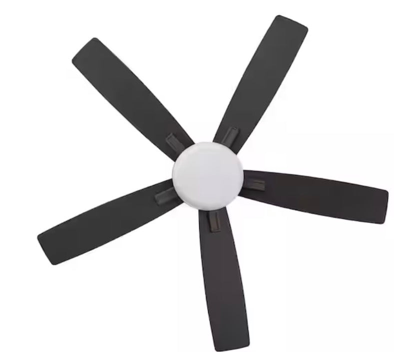 Gazebo IV 52 in. Indoor/Outdoor Flat Bronze Downrod Mount Ceiling Fan with Remote and Light Kit with 2-Bulbs Included