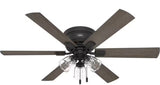 Alvarado 52 in. Indoor Matte Black Low Profile Standard Ceiling Fan with LED Lights Included
