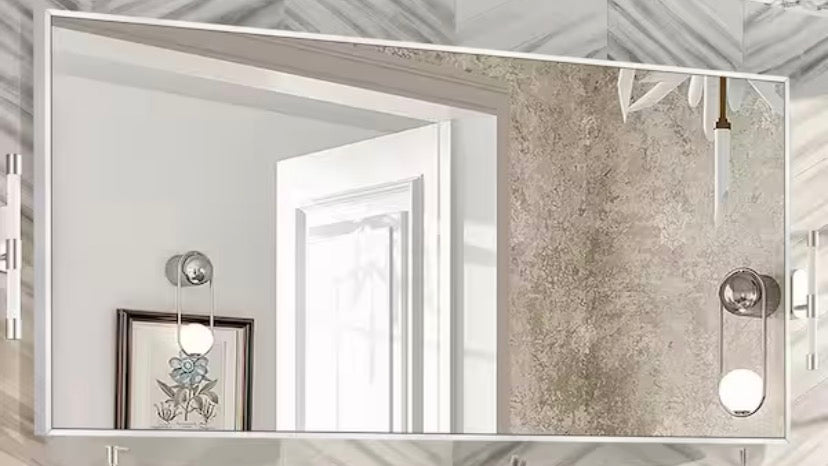 32 in. W. x 71.2 in. H Modern Rectangle Aluminum Alloy Full Length Mirror Sliver Wall Mirror/Floor Mirror