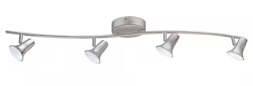 Jumilla 38.19 in. 4-Light Matte Nickel Dimmable Integrated LED Track Lighting Kit with Adjustable Heads