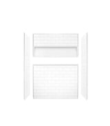 NexTile 32 in. D x 60 in. W x 74 in. H Composite Direct-to-Stud Four-Piece Alcove Subway Tile Shower Wall Kit in White