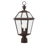 Glenneyre 2-Light Oil-Rubbed Bronze French Quarter Gas Style Outdoor Post Mount Light with Clear Glass