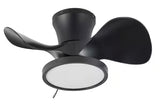 22 in. LED Indoor Black Small Ceiling Fan with Light and Remote and Reversible DC Motor 3 Blades