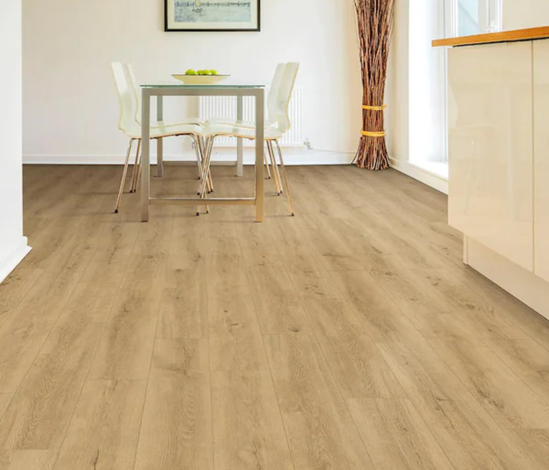 Nobelford Oak 12mm T x 7.56 in. W Waterproof Laminate Wood Flooring (15.95 sq. ft./Case)