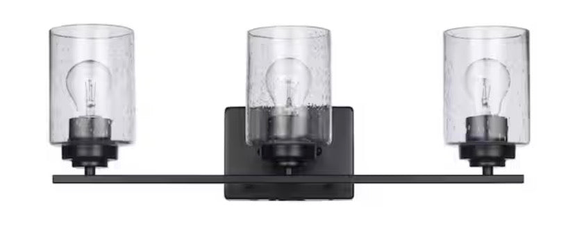 Regan 21 in. 3-Light Brushed Nickel Bathroom Vanity Light with Clear Glass Shades