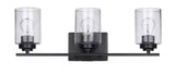 Regan 21 in. 3-Light Brushed Nickel Bathroom Vanity Light with Clear Glass Shades