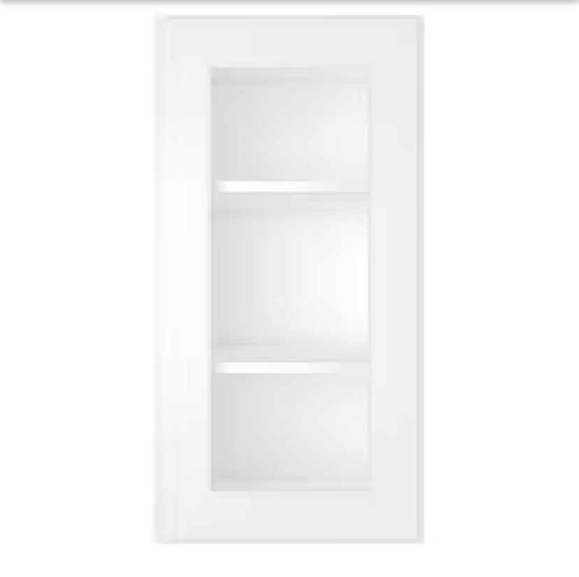 15 in. W X 12 in. D X 30 in. H in Shaker White Plywood Ready to Assemble Wall Kitchen Cabinet with 1-Door 3-Shelves