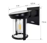 Solar Coach 1-Light Black Modern Outdoor Solar Wall Sconce Lantern with Warm White Integrated LED Light Bulb Included