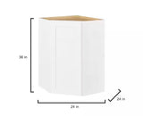 Avondale Shaker Alpine White Quick Assemble Plywood 24 in Corner Wall Kitchen Cabinet (24 in W x 36 in H x 24 in D)