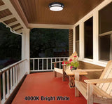 11 in. Round Black Integrated LED Indoor Outdoor Ceiling Light Flush Mount Adjustable CCT 830 Lumens Wet Rated