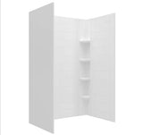 Ovation Curve 48 in. W x 72 in. H 3-Piece Glue Up Alcove Subway Tile Shower Walls in Arctic White