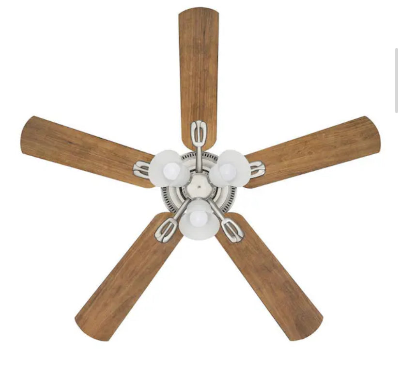 Glendale III 52 in. LED Indoor Brushed Nickel Ceiling Fan with Light and Pull Chains