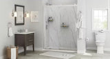 Passage 32 in. W x 72 in. H Four piece Glue Up Laminate Alcove Shower Wall Set in Serene Marble