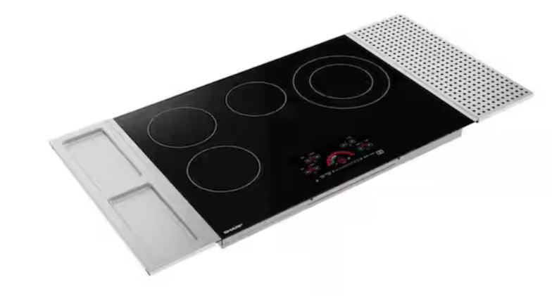 30 in. 4-Elements Smooth-Top Electric Cooking in Black with Stainless Steel Side Trims
