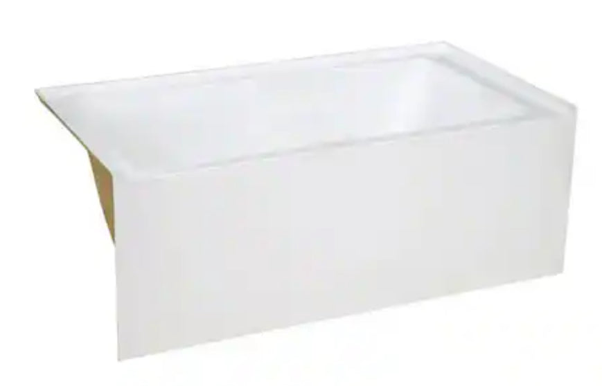 48 in. x 32 in. Right Drain Rectangular Alcove Bathtub in White