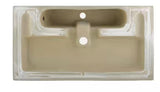 Glossy White Ceramic Rectangle Voltaire Wide Wall Hung Vessel Sink