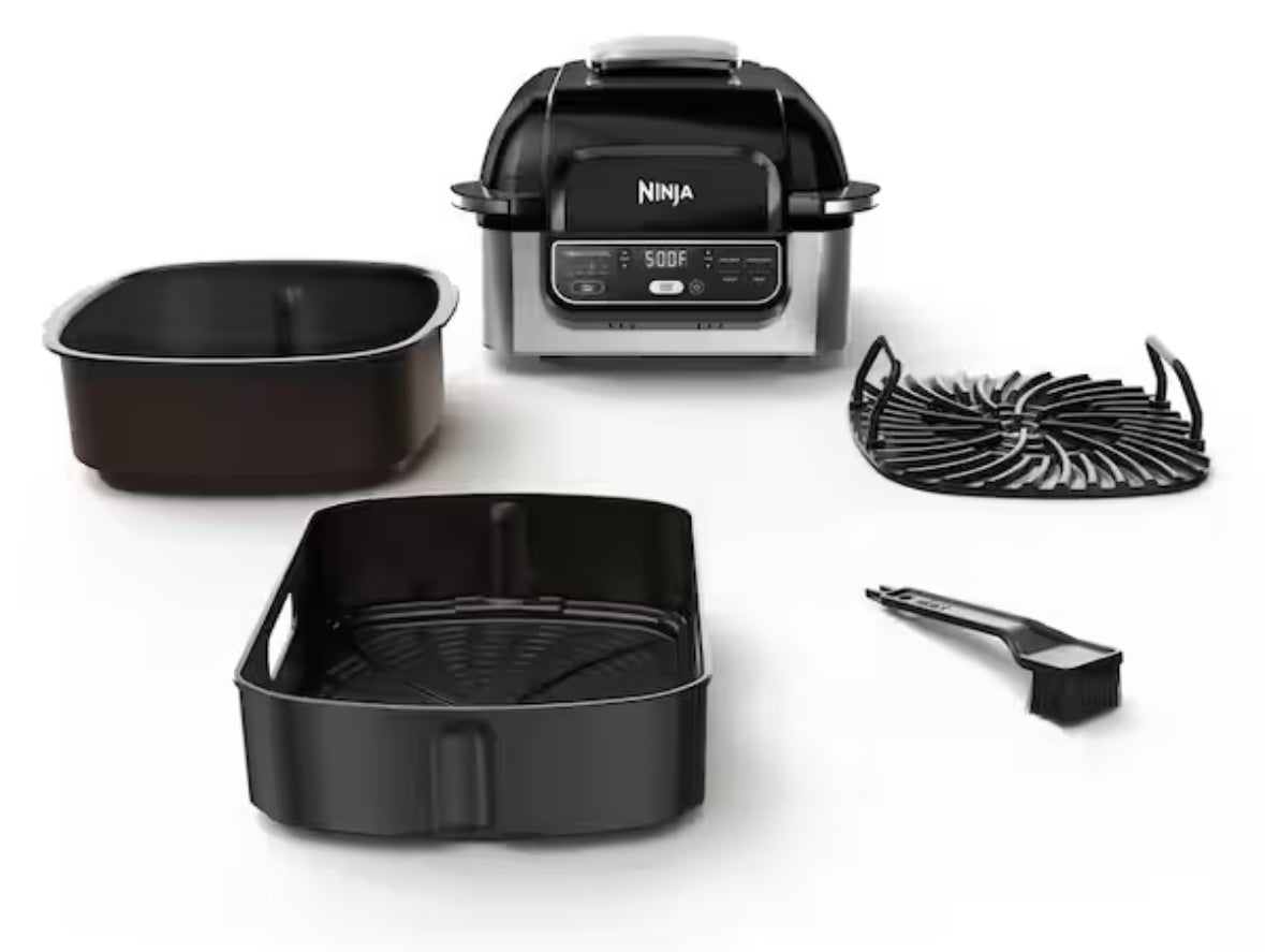 Foodi 5-in-1 Indoor Grill with 4 Qt. Air Fryer, Roast, Bake, Dehydrate and Cyclonic Grilling