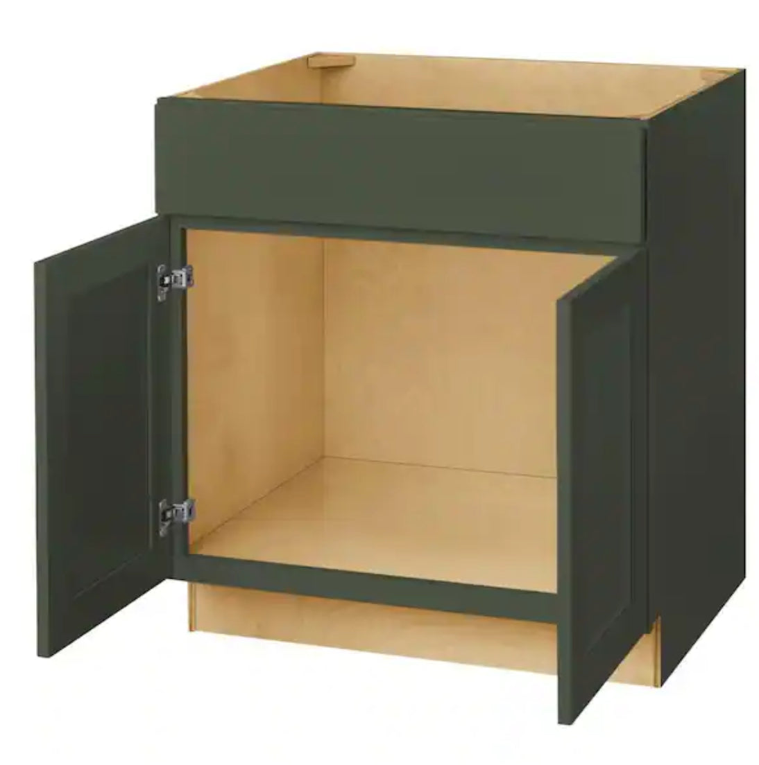 Avondale 30 in. W x 24 in. D x 34.5 in. H Ready to Assemble Plywood Shaker Sink Base Kitchen Cabinet in Fern Green